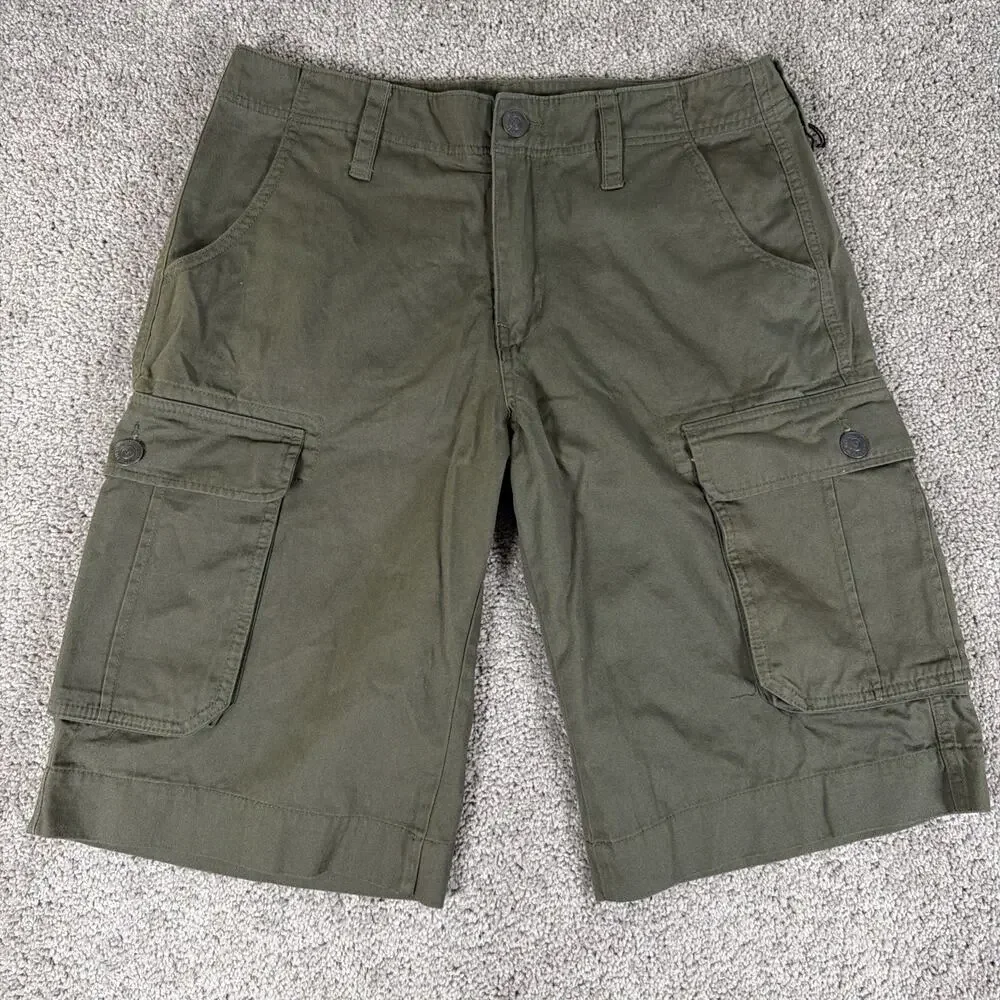 True Religion Cargo Shorts Mens 30 Moss Green World Tour Miltant 12